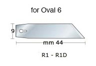 Klingen für Oval 6 zu 90° - Packung zu 50 Stück