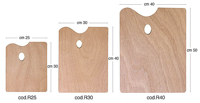 Rechteckige Malpaletten aus Holz Stärke 5 mm - 30x40 cm