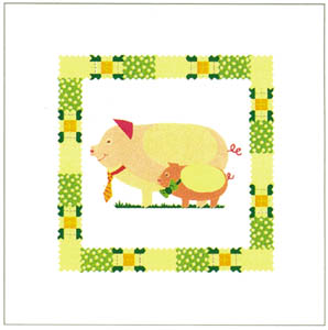 Drucke: Serie Baby Animals: Schweinchen - 30x30 cm 