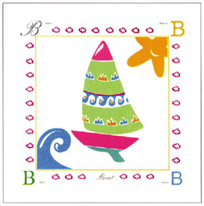 Drucke: Serie Baby Alphabet: Barca - 30x30 cm 