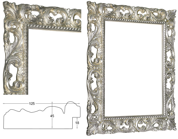 Spiegelrahmen Silber 50x70 cm