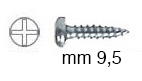 Verzinkte Schrauben walziger Kopf 2,9x9,5 mm - Pack. 100 St.