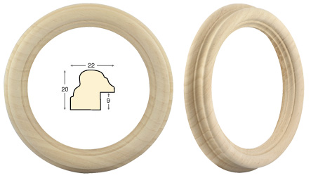 Runde Rahmen rohes Holz Durchmesser 12 cm