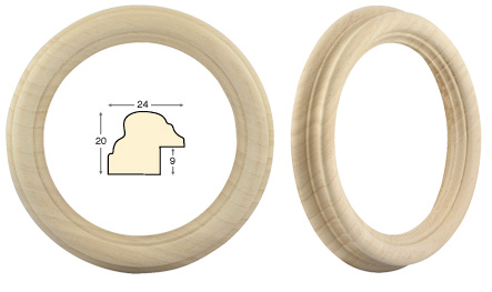 Runde Rahmen rohes Holz Durchmesser 14 cm