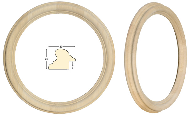 Runde Rahmen rohes Holz Durchmesser 20 cm