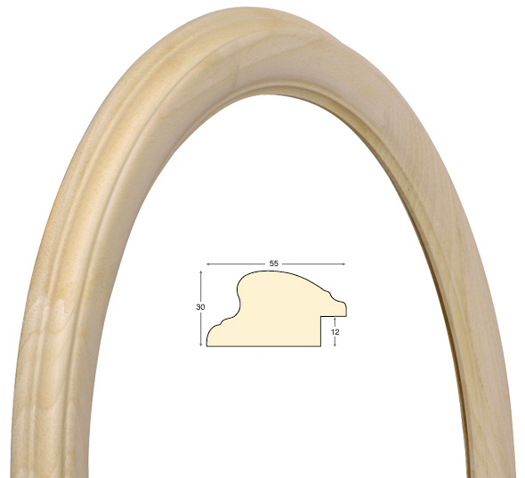 Runde Rahmen rohes Holz Durchmesser 40 cm