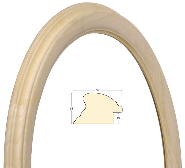 Runde Rahmen rohes Holz Durchmesser 60 cm