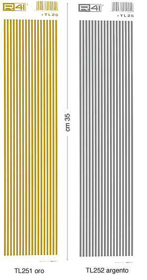 Übertragbare Dekorationen: Blatt 35x9 cm Linien Gold