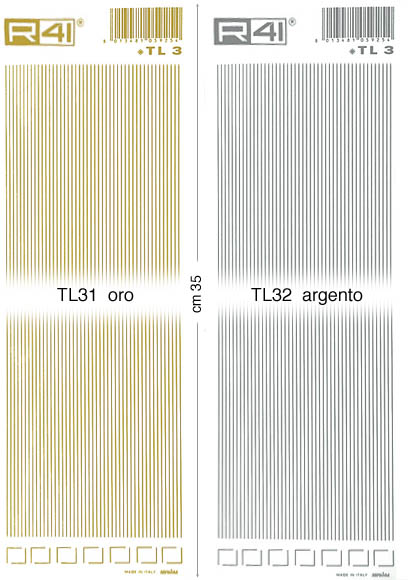 Übertragbare Dekorationen: Blatt 35x9 cm Linien Gold