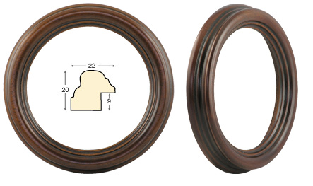 Runde Rahmen Antiknuss Durchmesser 12 cm