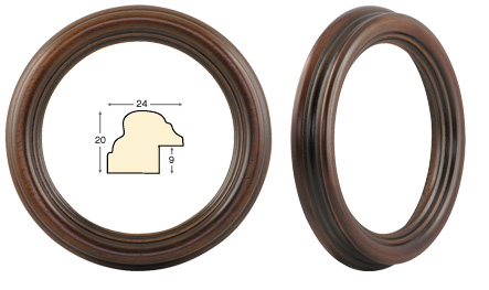 Runde Rahmen Antiknuss Durchmesser 16 cm