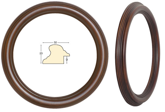 Runde Rahmen Antiknuss Durchmesser 24 cm