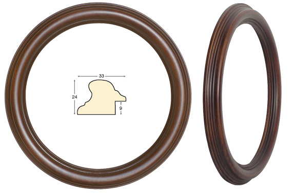 Runde Rahmen Antiknuss Durchmesser 30 cm