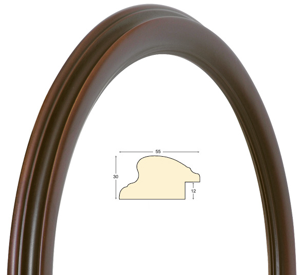 Runde Rahmen Antiknuss Durchmesser 40 cm