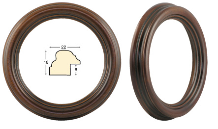 Runde Rahmen Antiknuss Durchmesser 8 cm