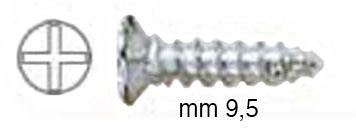 Verzinkte Schrauben Senkkopf 2,2x9,5 mm - Pack. 1000 St.