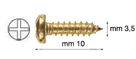 Schrauben vermessingtes Eisen Zylinderkopf 3,5x10mm Pack.200 St.