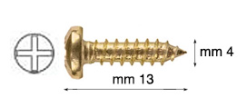 Schrauben vermessingtes Eisen Zylinderkopf 4x13 mm Pack.200 St.