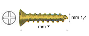 Schrauben verm. Eisen Senkkopf 1,4x7 mm - Pack. 1000 St.