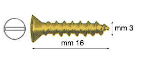 Schrauben vermessingtes Eisen Senkkopf 3x16 mm Pack 200 St.