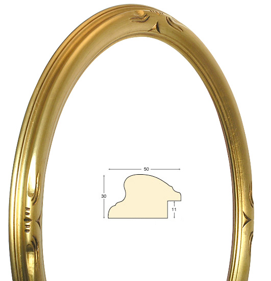 Ovalrahmen Gold mit Gravur 40x50 cm