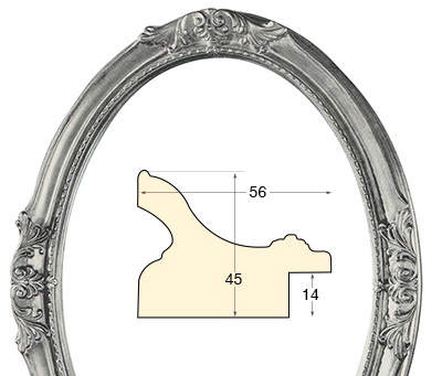 Ovalrahmen mit Dekor 30x40 cm Silberfinish