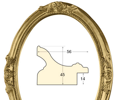 Ovalrahmen mit Dekor 30x40 cm Goldfinish