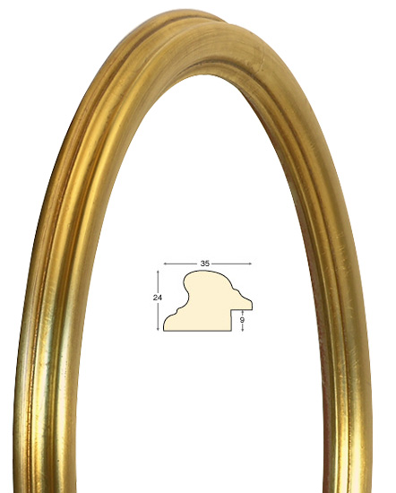 Ovalrahmen Gold 28x35 cm