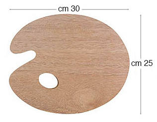 Ovale Malpaletten aus Holz - Stärke 3 mm - 25x30 cm