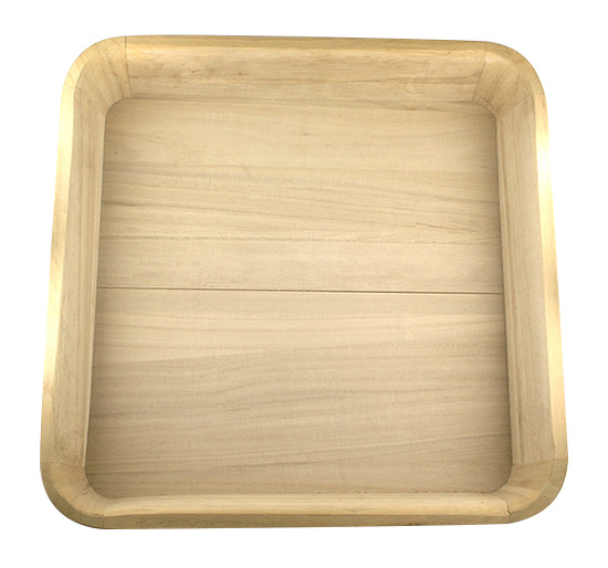 Viereckiges Holztablett - Seite 35 cm