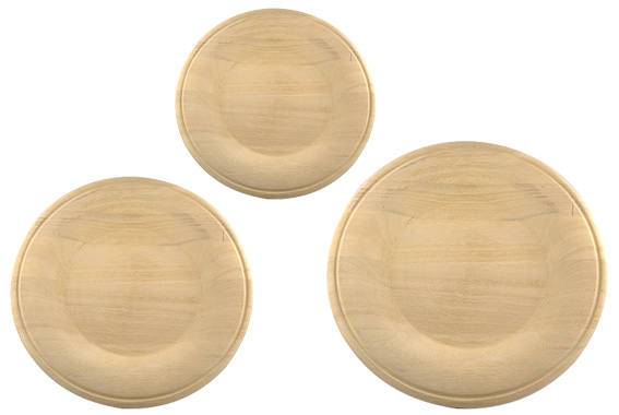 Set mit 3 Holztellern (21-26-30 cm)