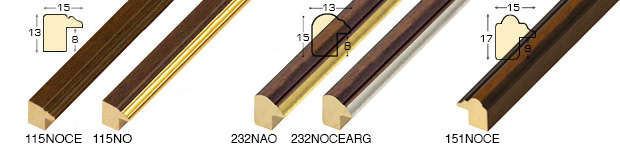 Bilderleiste Kotoholz Breite 15 mm nussfarbig