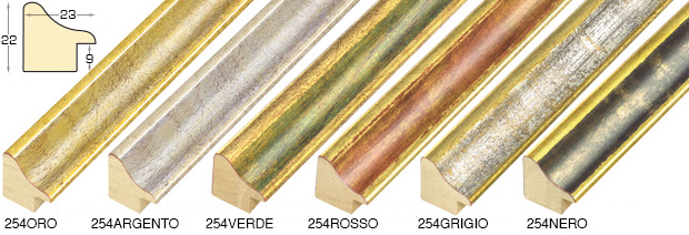 Bilderleiste keilgezinktes Ayous 23mm breit 22 hoch - Gold