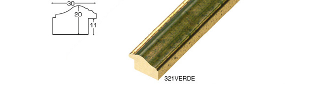 Bilderleiste Ayous Breite 30 mm Gold mit grünem Streifen