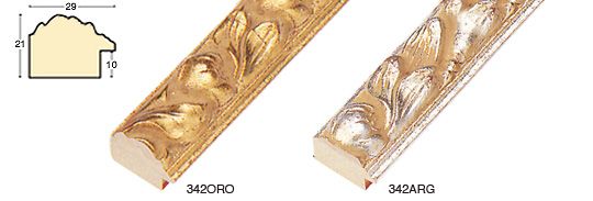 Bilderleiste Ayous 29 mm breit Goldfinish mit Reliefdekor