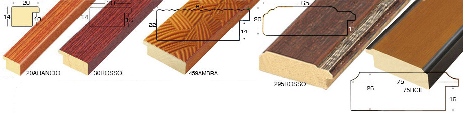 Bilderleiste Ayous Breite 65 mm Reliefdekor Amber