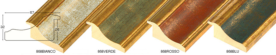 Bilderleiste Ayous Breite 65 mm Höhe 31 mm Gold helle Rille