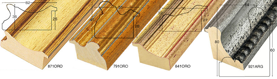 Bilderleiste Ayous Breite 80 mm Höhe 36 mm Finish Gold