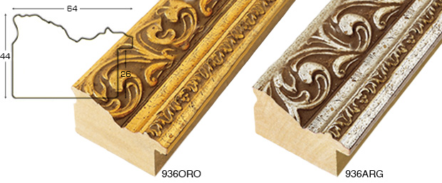 Bilderleiste Ayous Breite 64 mm Höhe 44 Gold Reliefdekor