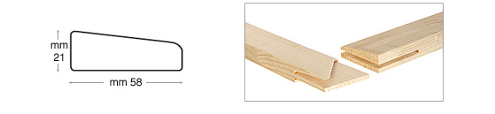 Keilrahmenleisten Tannenholz 58x21 mm Länge 25 cm