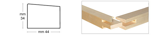 Keilrahmenleisten aus Holz 44x34 mm - Länge 20 cm