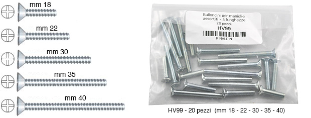 Schrauben aus Eisen Flachkopf 18 mm - Packung zu 100