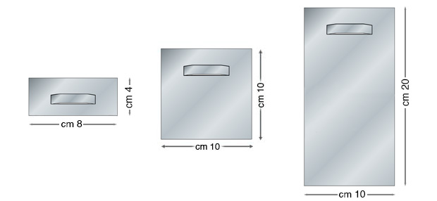 Selbstklebende Zinkplatte für schwere Spiegel - 4x8 cm