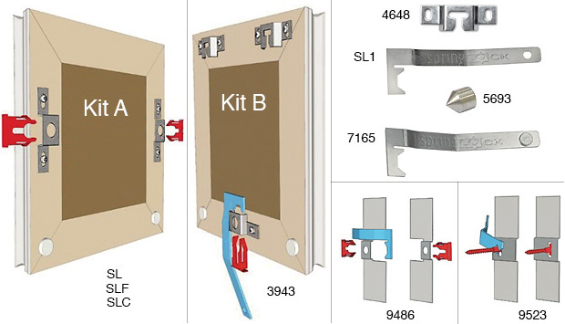 Platte für Sicherheitsaufhänger 50 Platten + 50 Federn