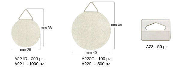 Gummierte Aufhänger Durchmesser 29 mm - 200 Stück