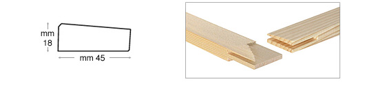 Keilrahmenleisten aus Holz 45x18 mm - Länge 20 cm