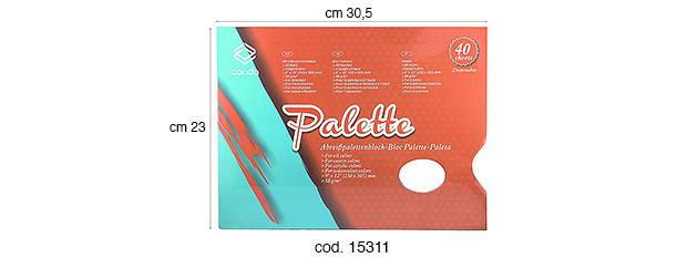 Malpalette mit 40 Papierblättern 60g/m2 - 23x30 cm