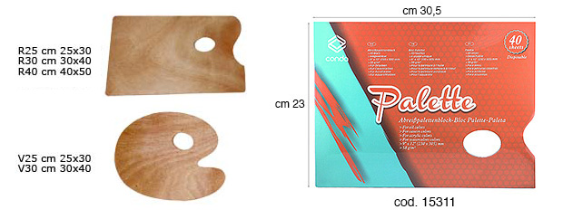 Rechteckige Malpaletten aus Holz Stärke 5 mm - 25x30 cm