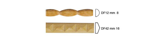 Geschnitzte Dekoration aus rohem Holz 16 mm