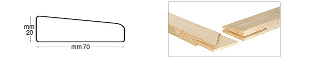 Keilrahmenleisten aus Holz 70x20 mm - Länge 30 cm